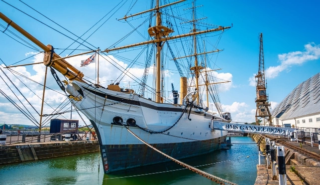Family inside a submarine at Chatham Dockyard